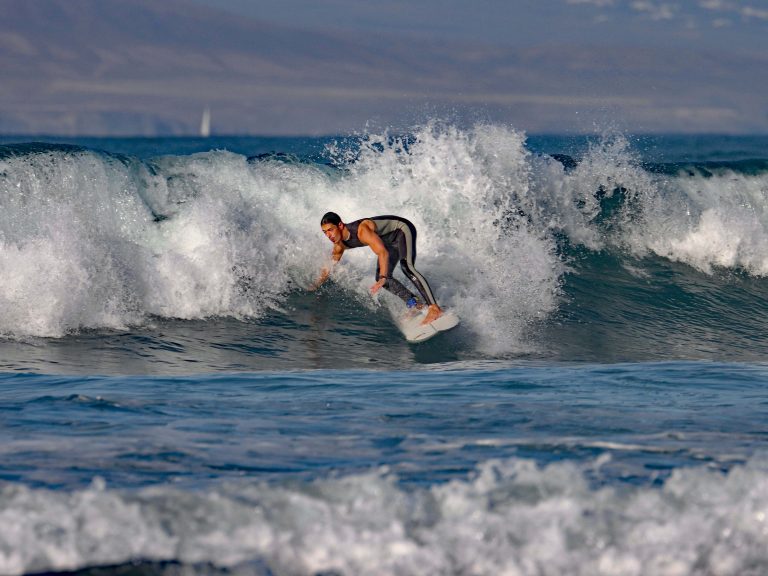 North shore surfing at Fuerteventura